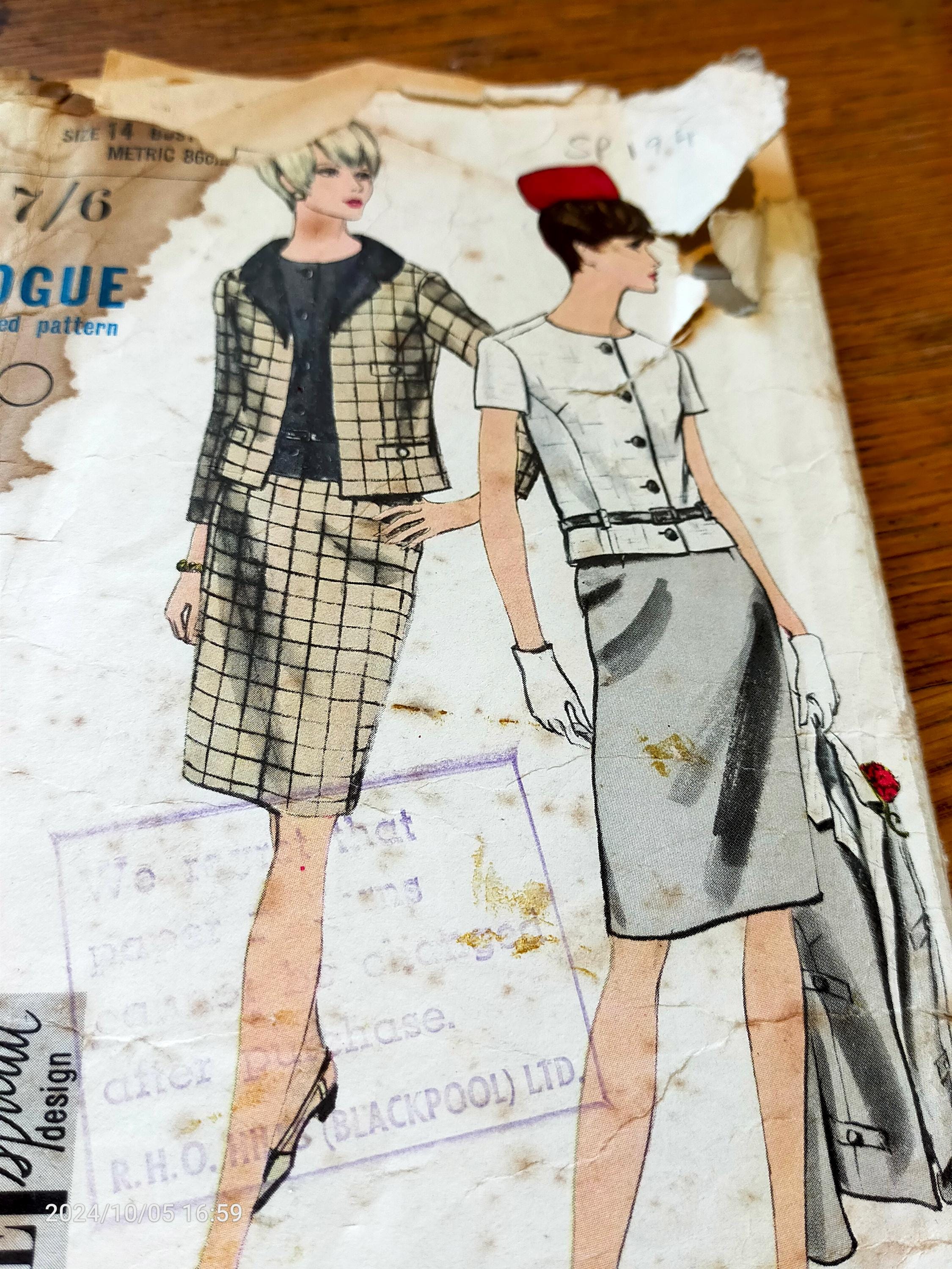 1950s Skirt Suit, Straight Skirt, Jacket and Blouse With Belt Cut &  Complete Sewing Pattern Size 14 Bust 34  Ref SP194 - Etsy