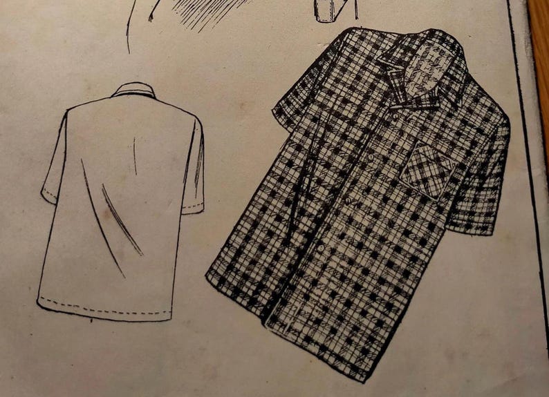 1940s Men's Shirt Style 157 Uncut Sewing Pattern Chest Size 36 Ref