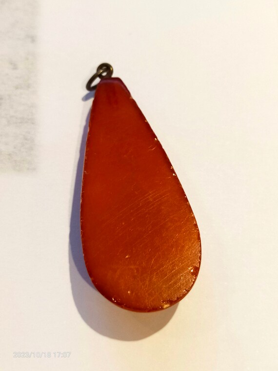 amber pendant  antique large teardrop shape  Set … - image 4