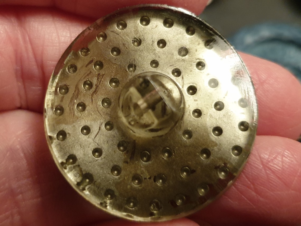 Schöne 1 Top bemalt Silber Glas Knopf aus der ArtDeco