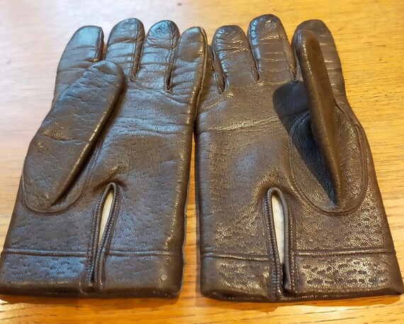 1 pair of  quality ladies  brown leather vintage … - image 3