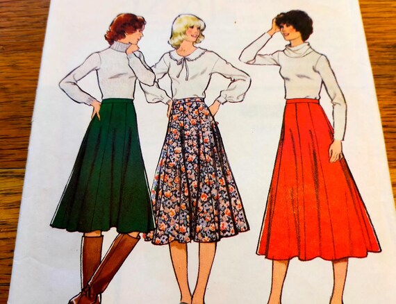 1970s Flared Skirt With Gores Giving a Swish Movement Cut Complete Sewing Pattern Size 10 Hip 34 1 2 Style 2130. Only 4 Pieces SP670 Etsy