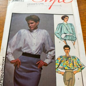 Long Sleeve Blouse High Neck and V Detail No Collar or With Bow. Style ...