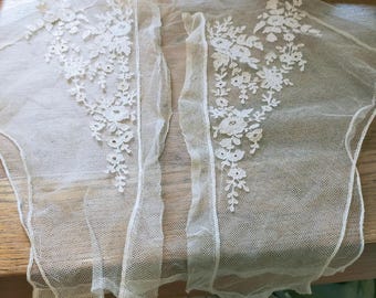 Chaleco de boda de encaje color marfil del siglo XIX. Artículo raro. Talla única hasta la 16 del Reino Unido.