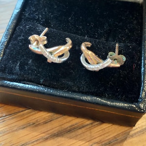9ct Yellow Gold Twist Earrings: Vintage Hallmarked Fine Jewelry