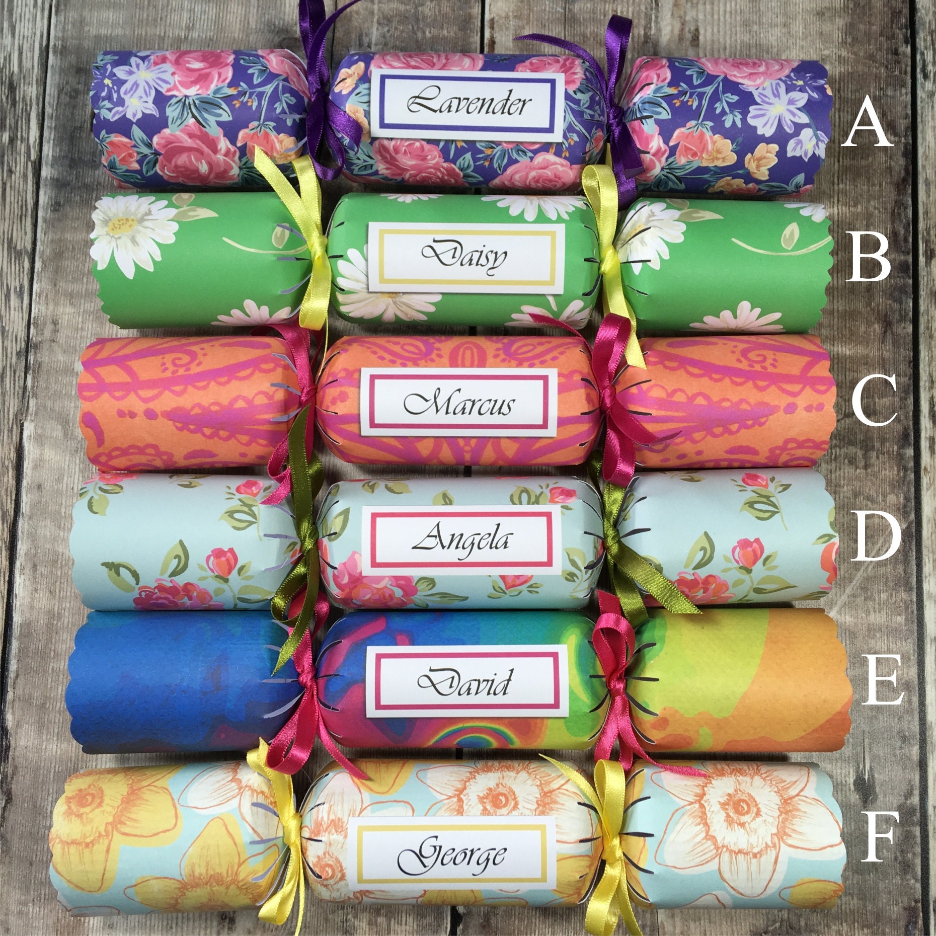 Wedding Favour Crackers Place Name Crackers Party Crackers Etsy UK