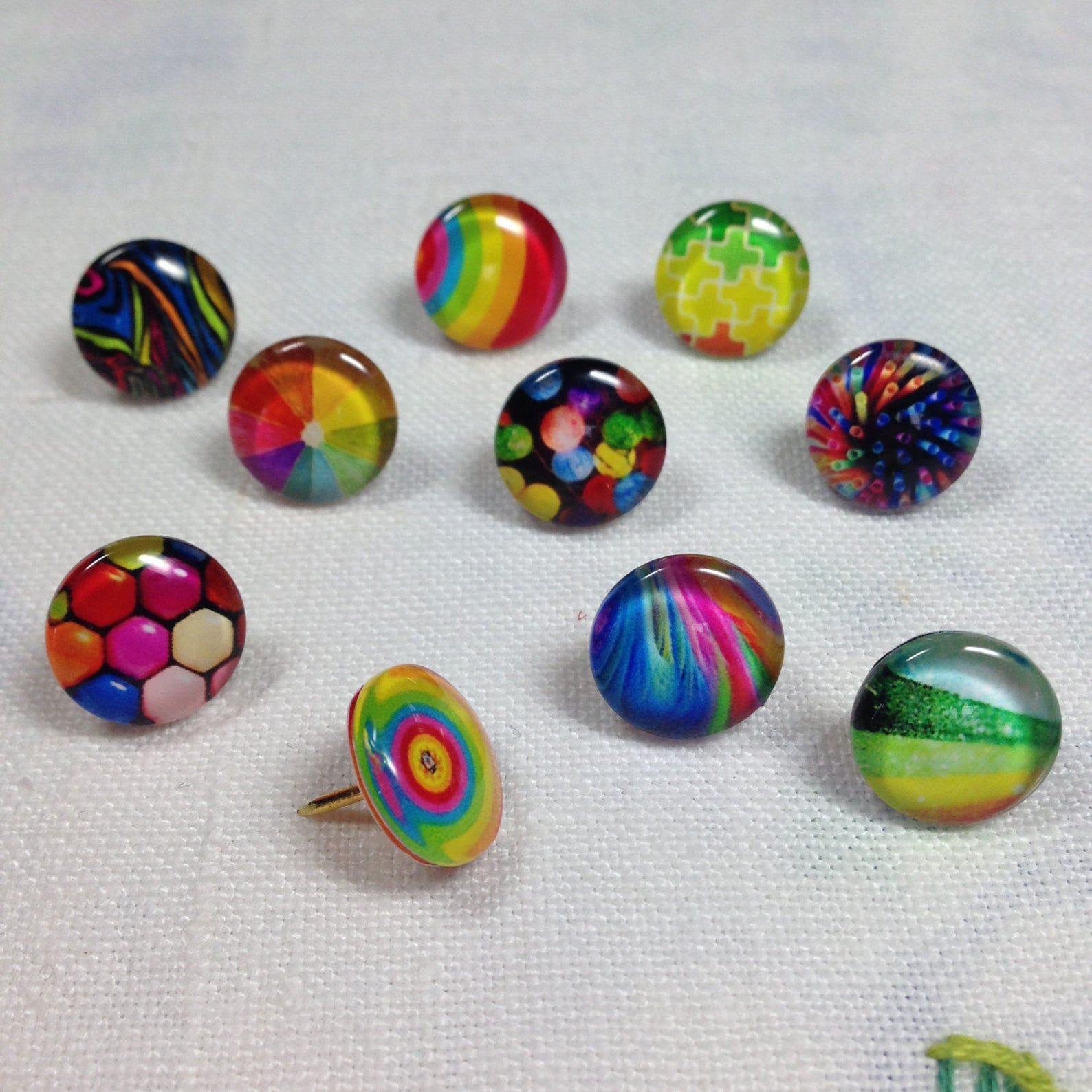Decorative Push Pins Rainbow Push Pins Thumbtacks Pins Etsy