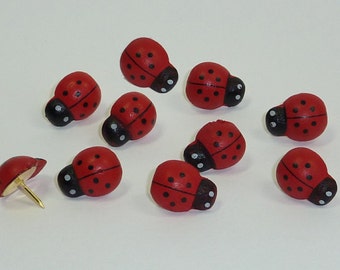 Decorative Push Pins, Ladybird Drawing Pins, Pin Board Pins, Ladybug Push Pins, Small Gift, Teachers Gift, Christmas Gift, Secret Santa Gift