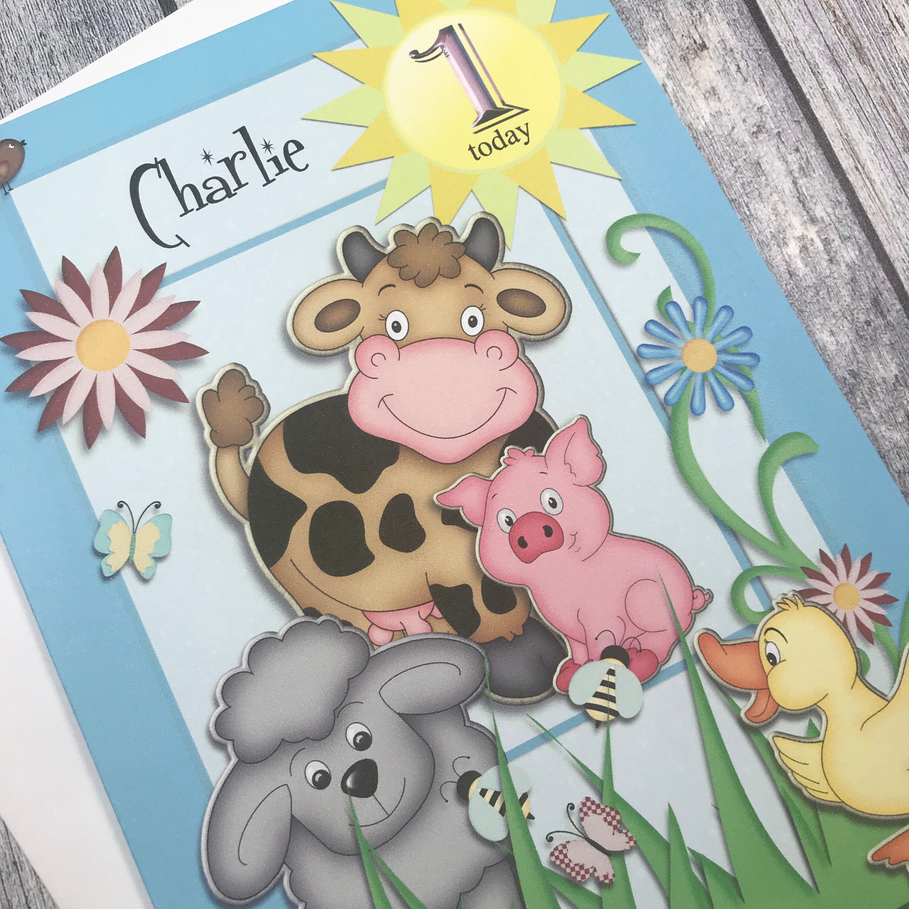 Farm Animals Birthday Card Kids Card Childs Age Birthday | Etsy UK