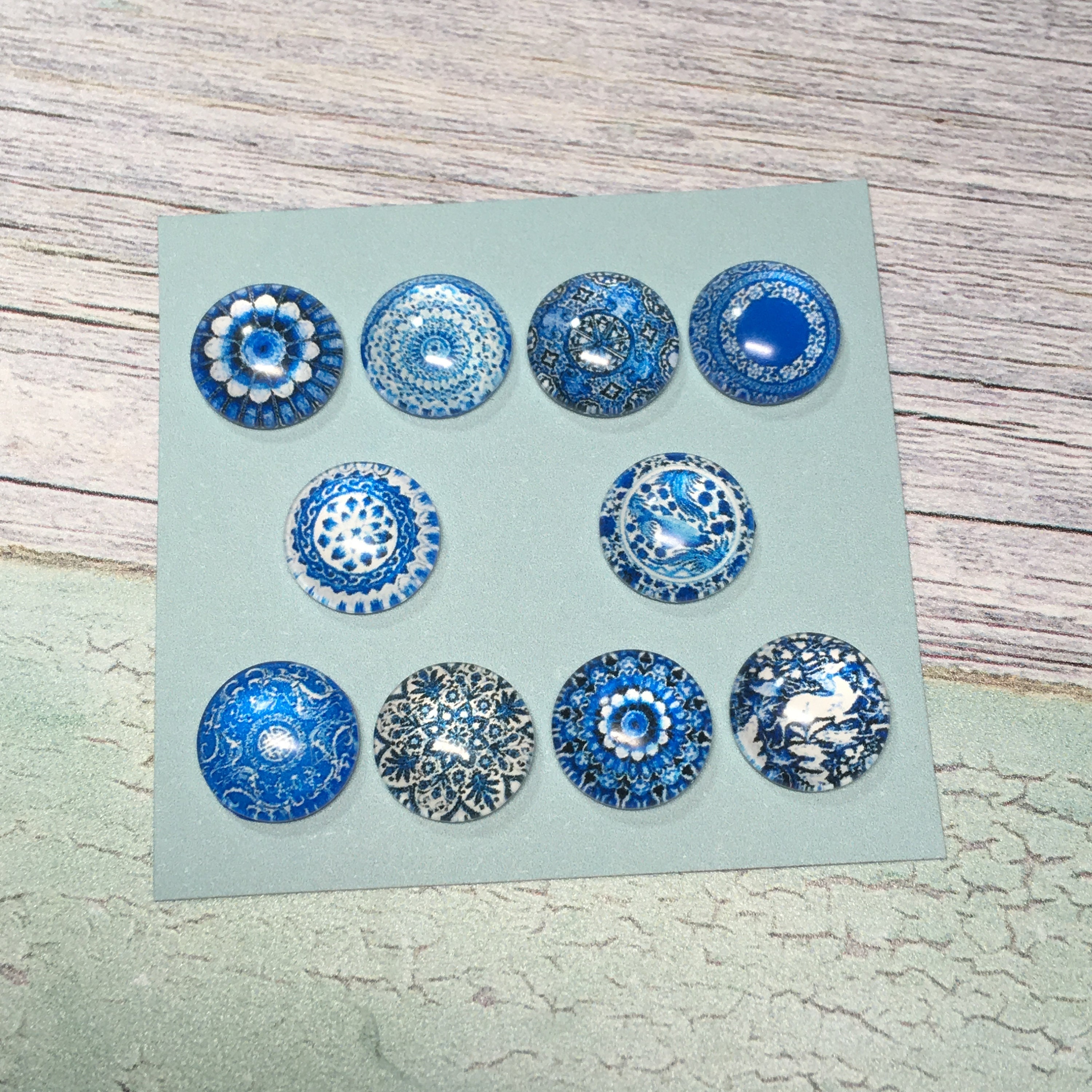 Decorative Push Pins Blue & White Push Pins Blue Patterned | Etsy UK