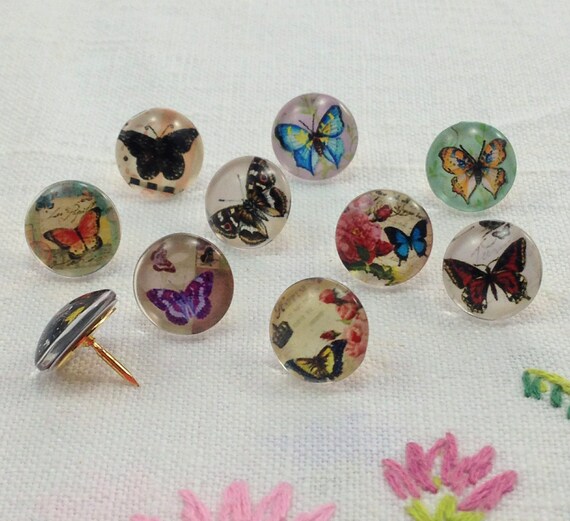 Decorative Push Pins Drawing Pins Butterflies Push Pins Etsy