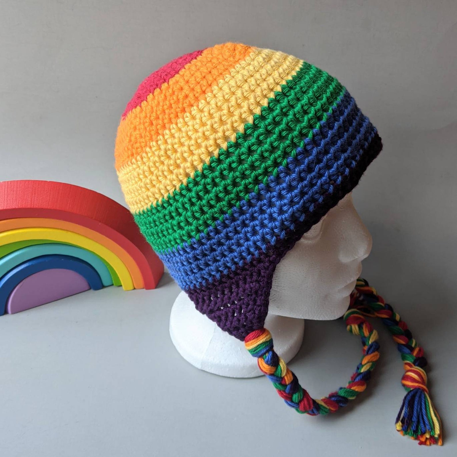 LGBTQ Pride Flag Earflap Hat Beanie Toboggan | Etsy