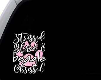 Beagle Owner Gift, Small Dog Decal, Beagle Lover Sticker, Beagle Novelty, Beagle Car Decal, Beagle Laptop Decal, Rescue Dog Birthday Gift