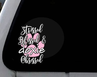 Teckel cadeau, Doxie sticker, Wiener Dog Obsessed Gift, Doxie eigenaar cadeau, teckel minnaar auto sticker, Love My Wiener Dog, Doxie computer sticker