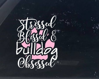 Bulldog Decal, I Love My Dog Sticker, Bulldog Lover Gift, Dog Lover Decal, Dog Gift, Dog Owner Gift, Mug Decal, Computer Decal, Dog Decal