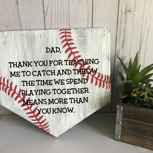 Baseball Fathers Day Gift For Dad, Gift From Kids To Dad, Softball Wood Plaque, Solid Wood Sign, Home Plate Gift, Sports Fan, Grandpa Gift