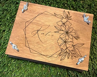 Engraved Geometric Floral Wooden Flower Press, Craft Activity For Kids, Leaf Press, Birthday Gift For Wife, Nature Herb Drying, Mom Gift