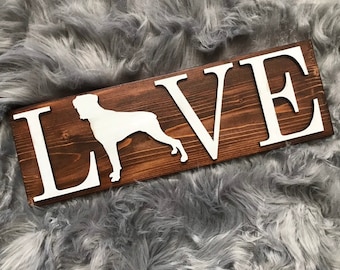 Letrero de madera con forma de perro bóxer, regalo para mamá perruna, arte con amor por los bóxers, regalos para cachorros, letrero de pared con forma de papá bóxer, decoración tradicional en 3D, silueta de bóxer
