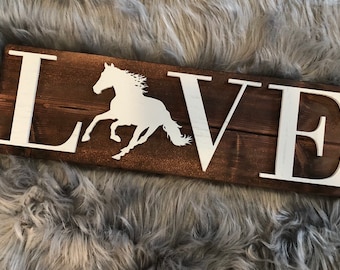 Beautiful Horse 3D Wood Sign, Valentines Horse Lover Plaque, Gift For Equestrians, Equine Love, Pony Loving Kid Room Decor, Gift For Her
