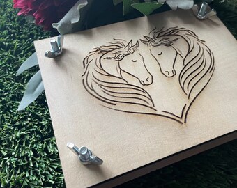 Horse Themed Flower Press, Craft Project for Kids, Heart Resin Craft Supply, Heirloom Quality Herb Press, Gifts for Her, Daughter Birthday