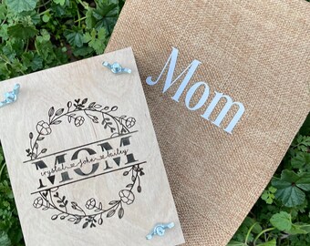 Personalized Mother’s Day Wooden Flower Press Gift Set, Craft Activity, Leaf Press, Birthday Gift For Wife, Nature Herb Drying, Mom Heirloom