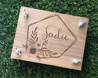 Personalized Heirloom Engraved Wooden Flower Press, Craft Activity For Kids, Leaf Press, Birthday Gift For Daughter, Nature Herb Drying