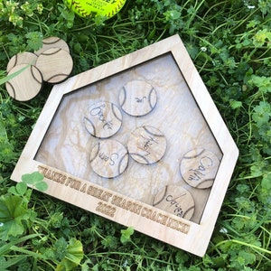 Unique Personalized Baseball Coach Gift, End of Season Softball Gift, Solid Wood Home Plate, Home Run, Gift for Team Manager, Team Mom 2021