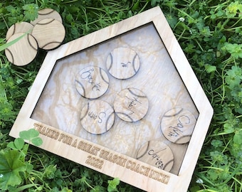 Unique Personalized Baseball Coach Gift, End of Season Softball Gift, Solid Wood Home Plate, Home Run, Gift for Team Manager, Team Mom 2024