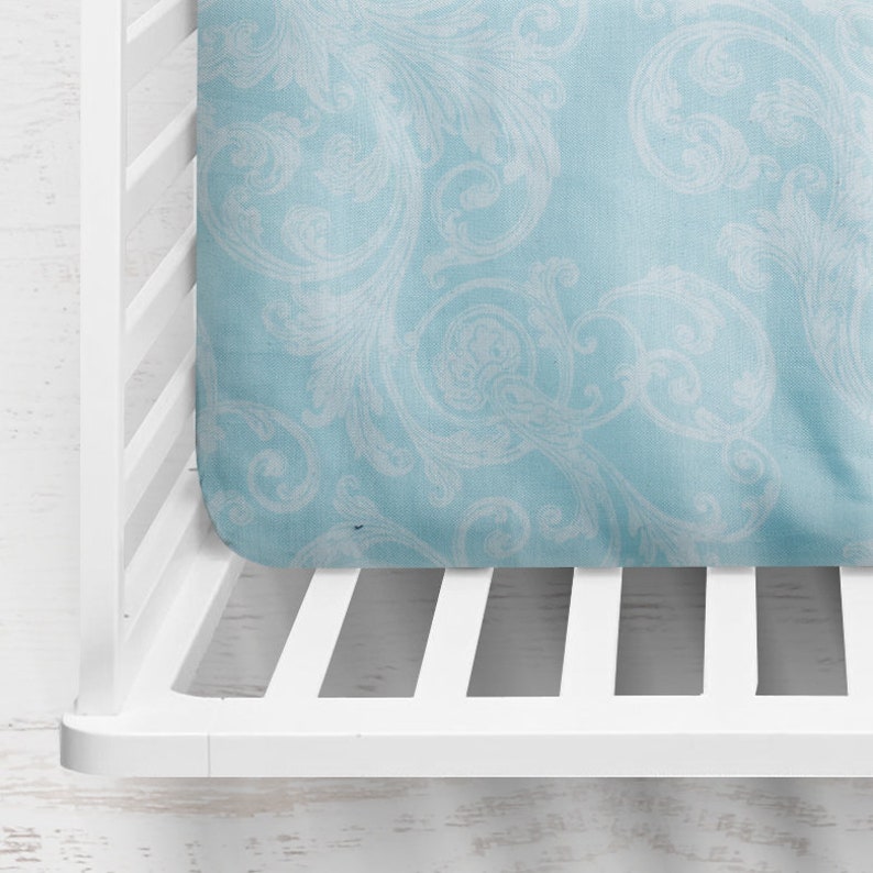 Blue Paisley Fitted Crib Sheet ~ Paisley Crib Sheet ~ Floral Crib Sheet ~ Floral Baby Bedding ~ Baby Shower Gift ~ Baby Gift ~ Quick Ship