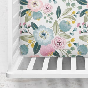 farmhouse floral crib bedding