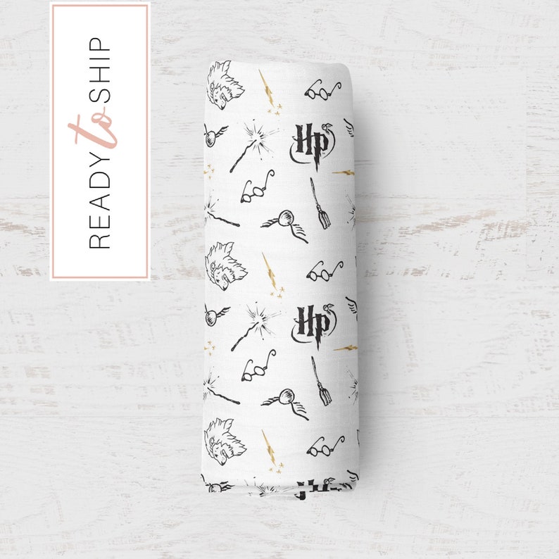 Spell Bound Swaddle Blanket ~ Muslin Swaddle Blanket ~ Newborn Gift ~ Lightweight Baby Blanket ~ Quick Ship