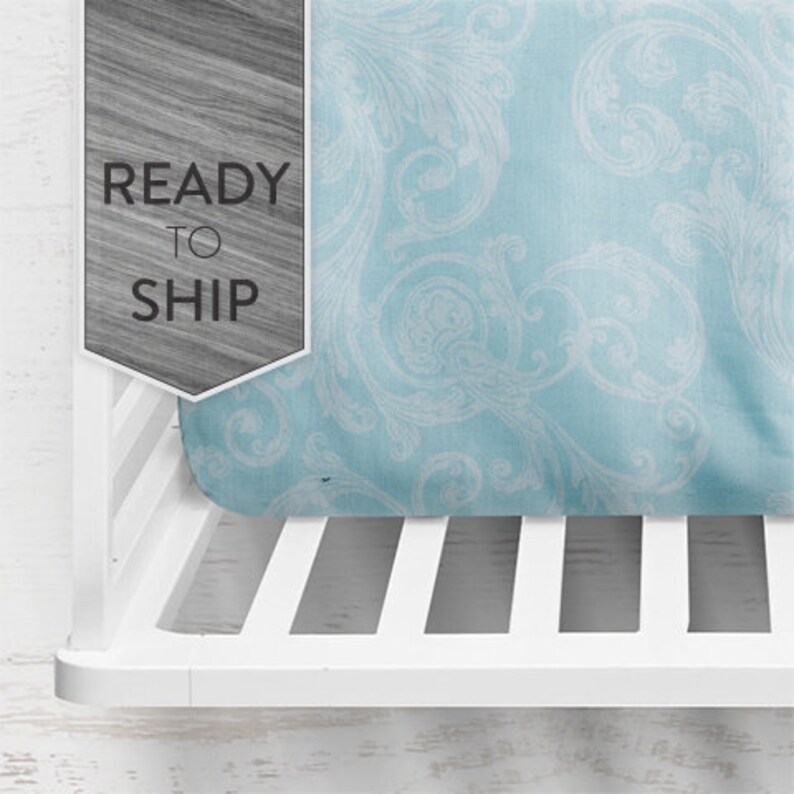 Blue Paisley Fitted Crib Sheet ~ Paisley Crib Sheet ~ Floral Crib Sheet ~ Floral Baby Bedding ~ Baby Shower Gift ~ Baby Gift ~ Quick Ship
