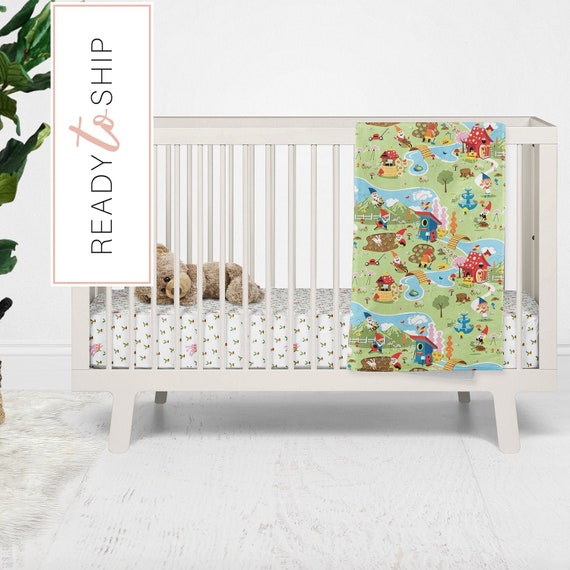 Gnome Crib Bedding Set Gnome Baby Bedding Gnome Nursery Etsy