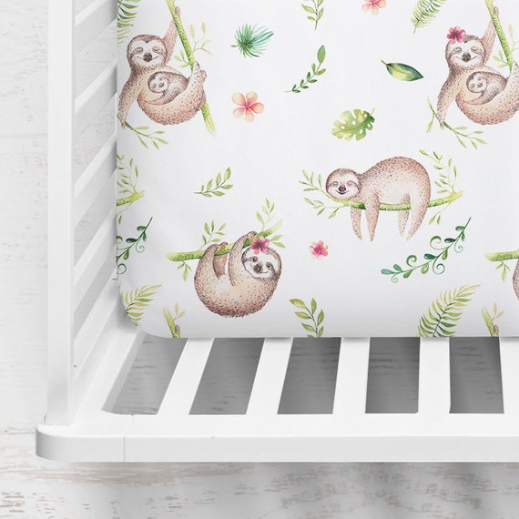 sloth crib bedding