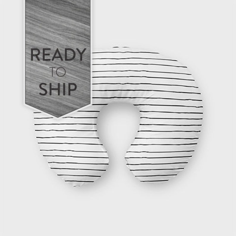 Trendy Lines Nursing Pillow Cover Nursing Pillow Black Etsy