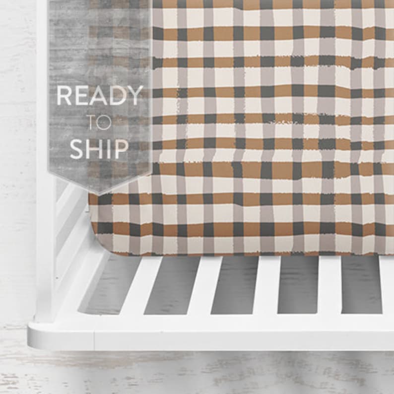plaid crib sheet