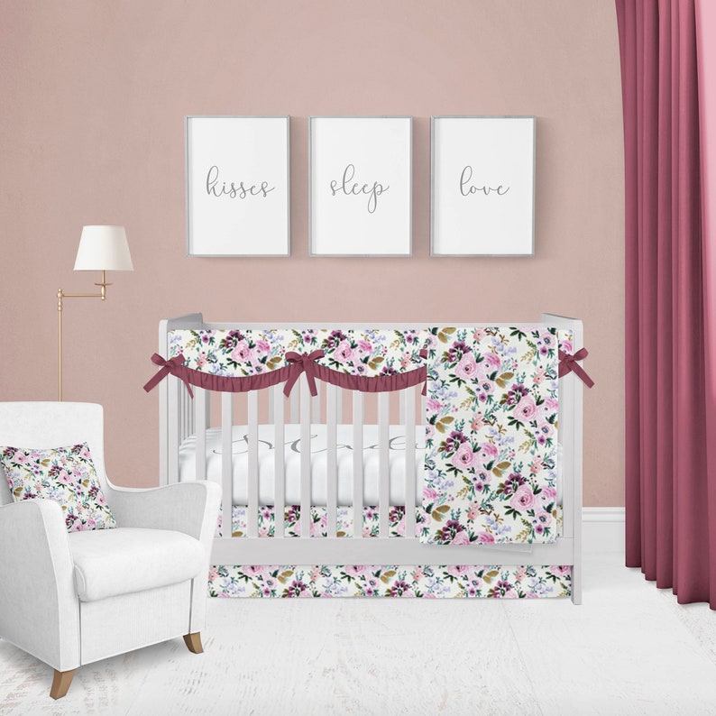 Victorian Floral Crib Bedding Set Floral Baby Bedding Etsy
