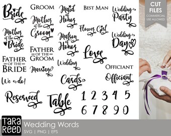 Wedding Words Svg Etsy