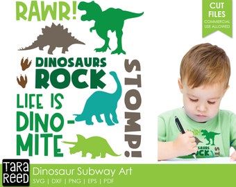 Dinosaur Subway Art - Dinosaur SVG and Cut Files for Crafters