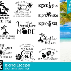 Island Escape - Insel Urlaub SVG und Cut Dateien für Handwerker