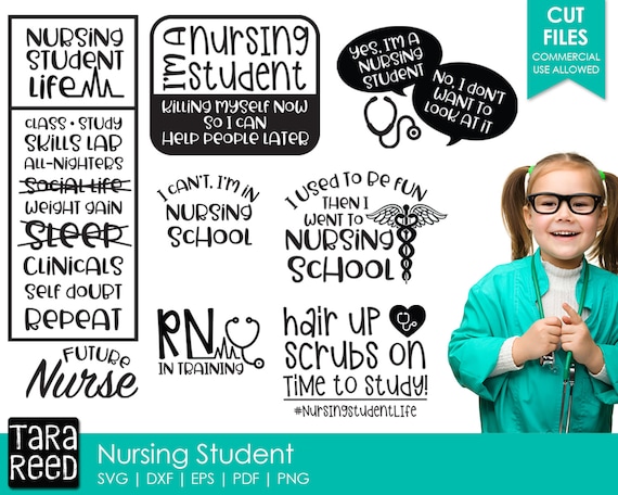 Nursing Student Nurse Svg And Cut Files For Crafters Etsy