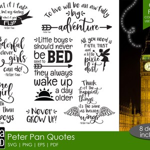 Peter Pan Quotes - SVG and Cut Files for Crafters