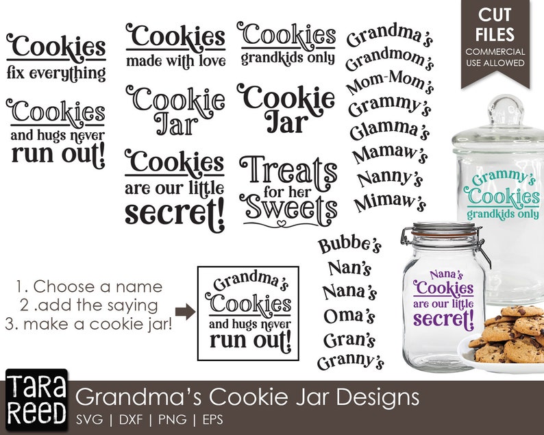 Download Grandma's Cookie Jar Designs Family SVG and Cut Files | Etsy