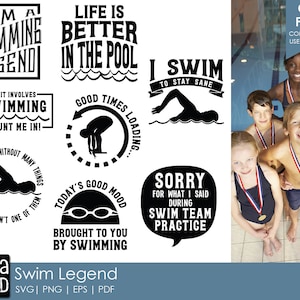 Swim Legend - Swim SVG and Cut Files for Crafters