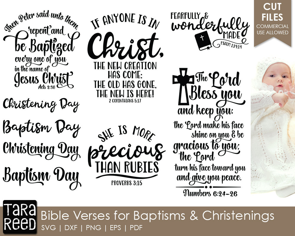 Bible Verses for Baptisms and Christenings SVG and Cut Files Etsy
