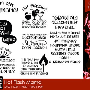 Hot Flash Mama - Ménopause SVG et couper des fichiers pour les artisans
