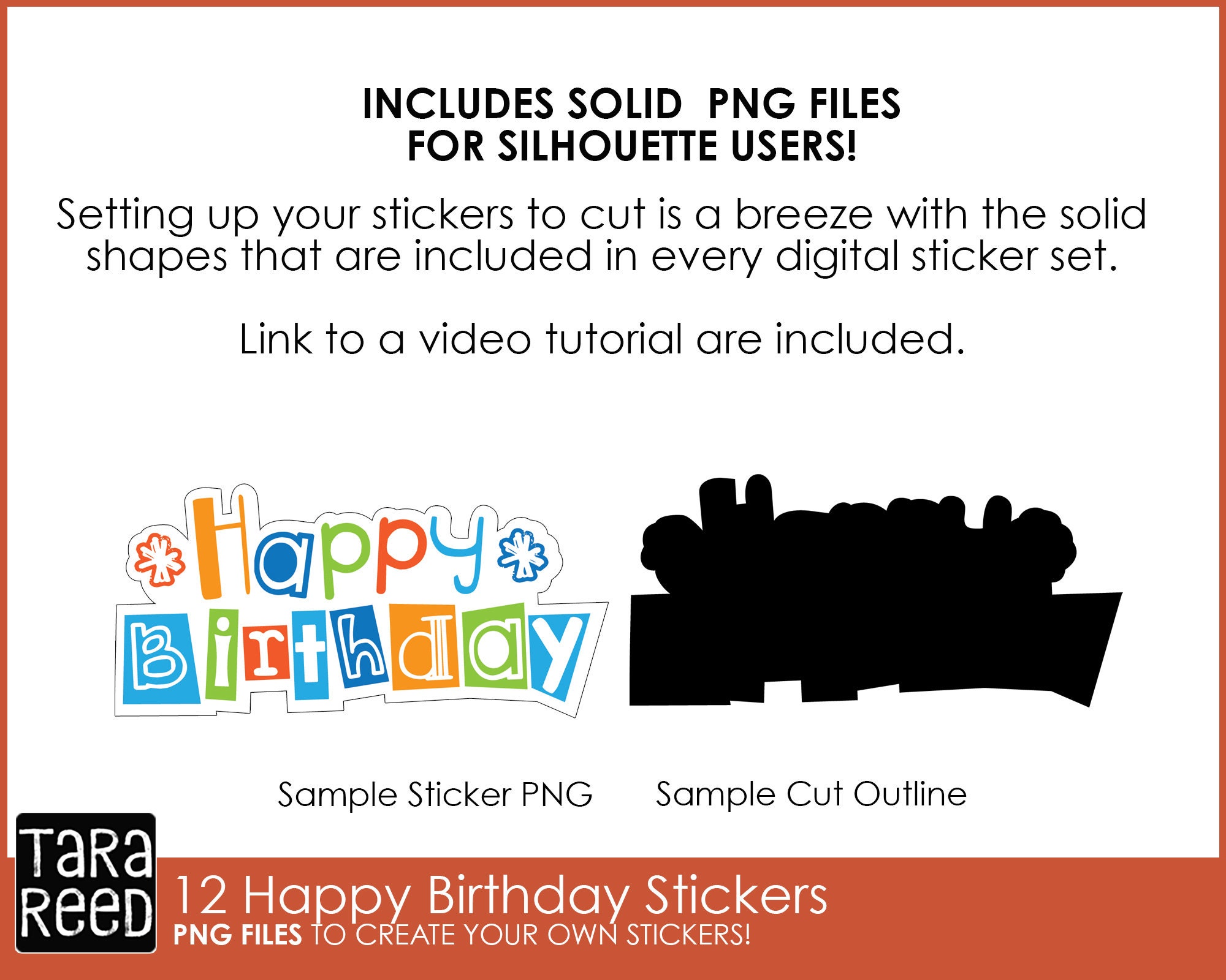 Printable Birthday Stickers Print and Cut Stickers With - Etsy