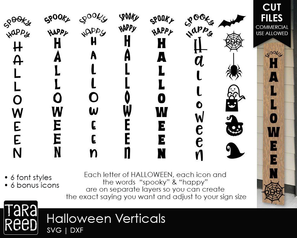 Halloween Vertical Sign svg / Halloween Vertical svg / | Etsy