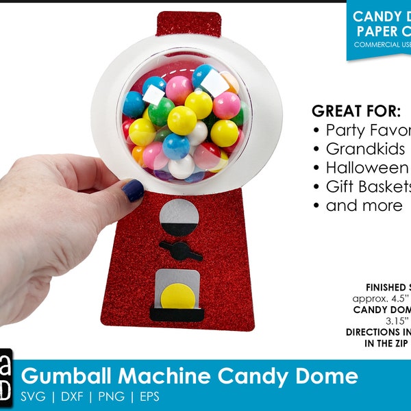 Gumball Machine SVG for Cricut - DIY party favor - Candy Dome SVG