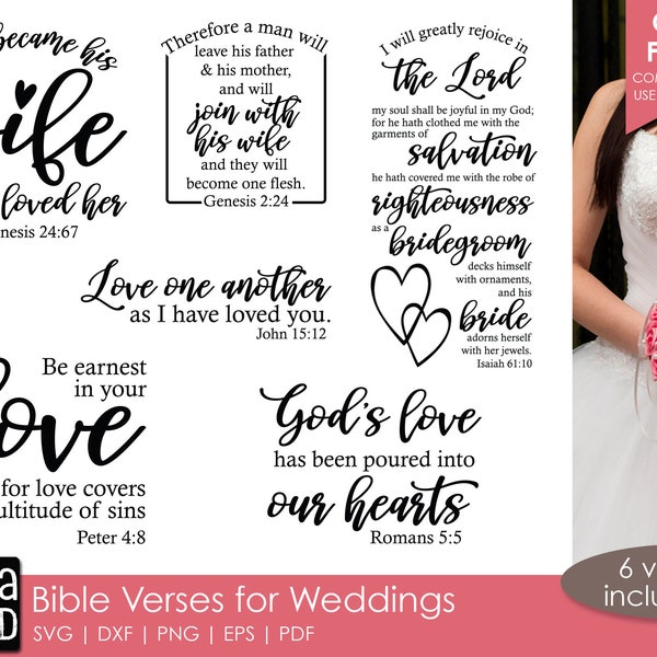 Bible Verses for Weddings - SVG and Cut Files for Crafters